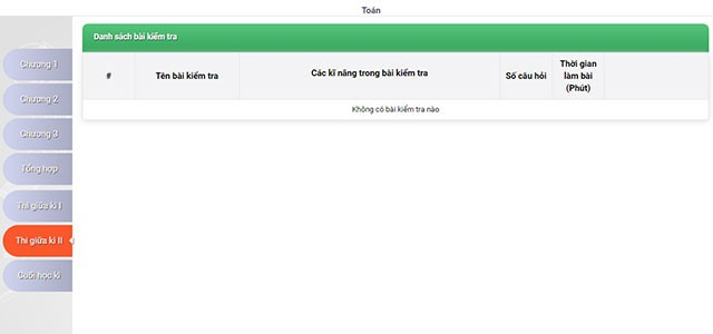 Bài kiểm tra trên VioEdu