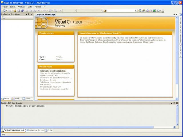 Giao diện Visual C++ 2008 Express