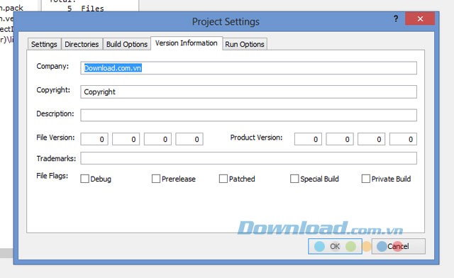 Tùy ý lựa chọn thông số cho phần mềm
