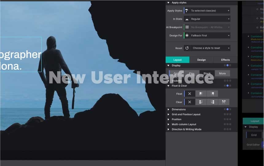 Giao diện Responsive Site Designer