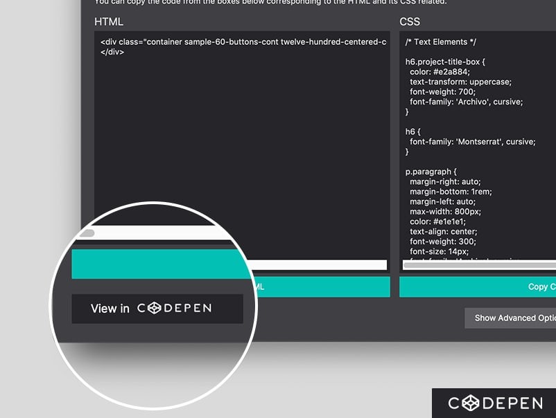 Responsive Site Designer hỗ trợ xem trên Codepen