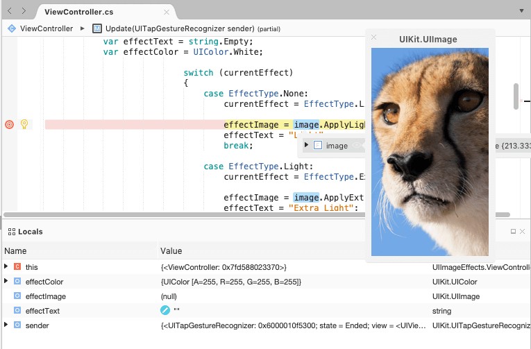 Trình gỡ lỗi của Visual Studio cho Mac