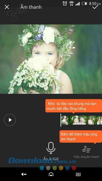VivaVideo hỗ trợ tính năng lồng tiếng