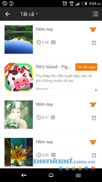 Thư viện video của bạn trên VivaVideo