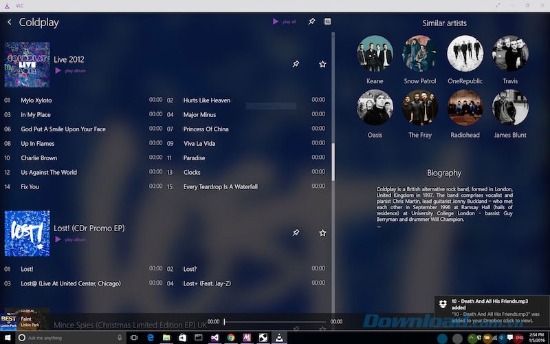 Hiển thị thông tin nghệ sĩ