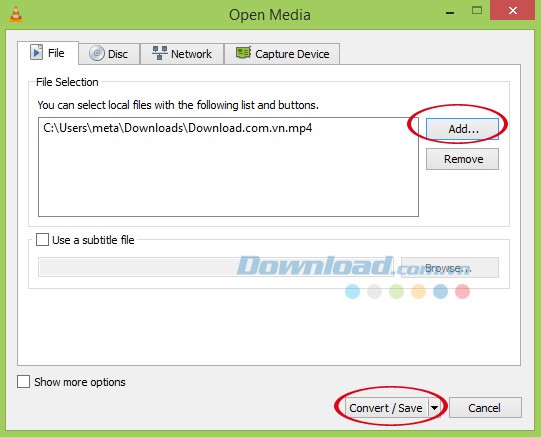 Chọn video cần chuyển đổi
