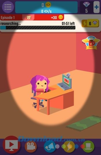 Phòng thu của bạn trong game Vlogger Go Viral