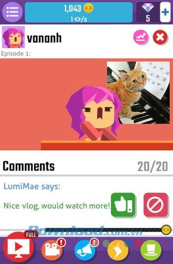 Kênh của bạn trong game Vlogger Go Viral