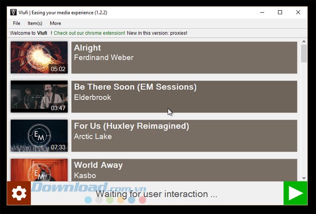 Giao diện chính của Vlufi