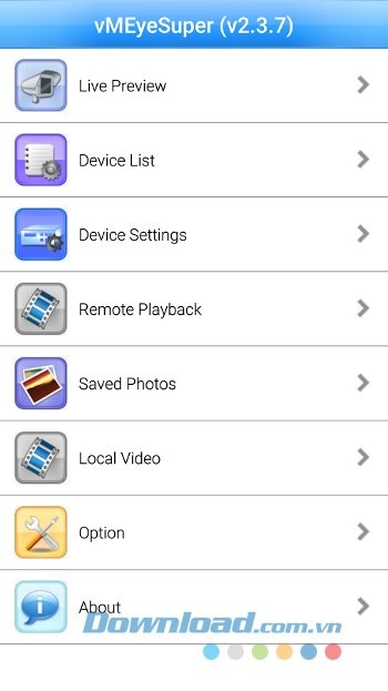 Tùy chọn thiết lập ứng dụng