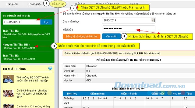 Theo dõi tình hình học tập của học sinh với Sổ Liên Lạc Điện Tử VnEdu