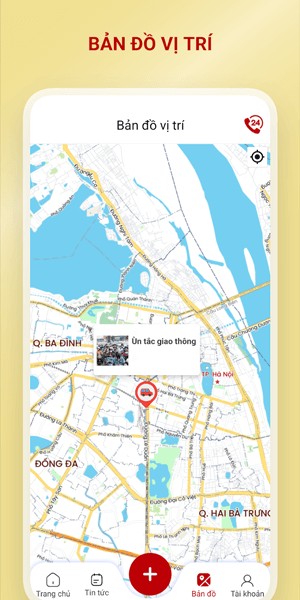 Bản đồ vị trí trên VNeTraffic