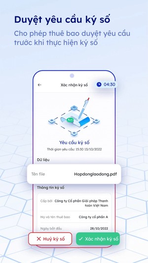 Duyệt yêu cầu ký số