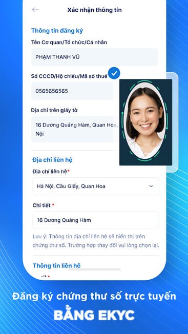 Đăng ký tài khoản trực tuyến sử dụng eKYC