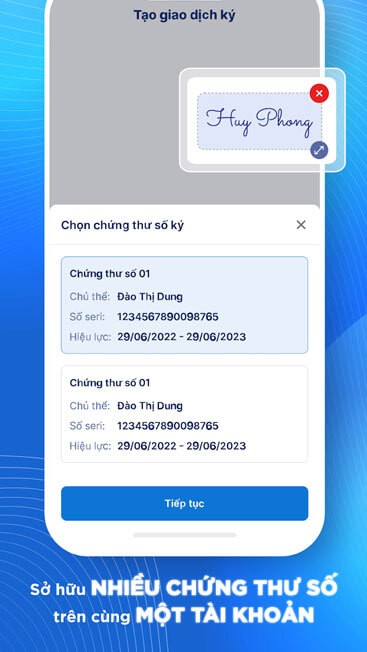 Sở hữu nhiều chứng thư số