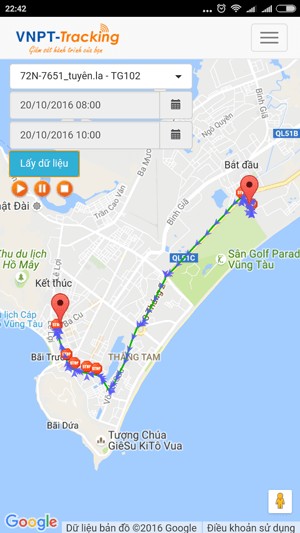 Theo dõi quảng đường đi