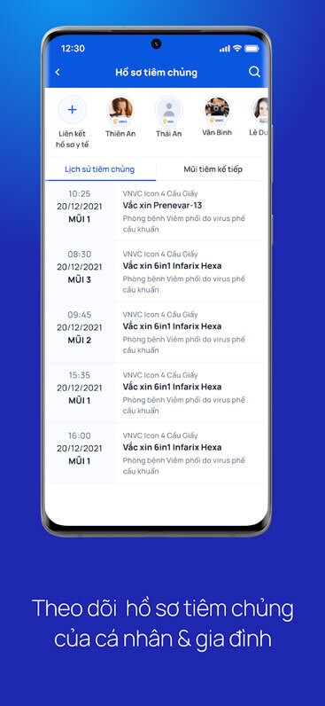 Theo dõi hồ sơ tiêm chủng cá nhân