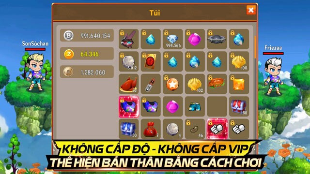Không cấp độ, không cấp VIP, thể hiện bản thân bằng cách chơi