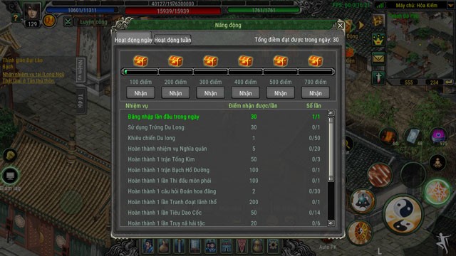 Hệ thống nhiệm vụ phong phú, bám sát cốt truyện và bối cảnh kiếm hiệp