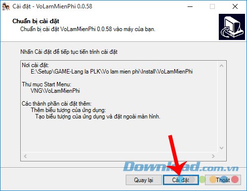 Cài đặt game nhập vai kiếm hiệp VLTK cho Windows