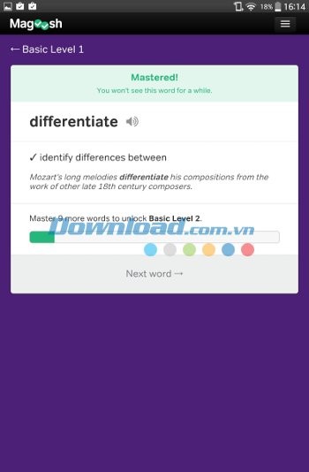 Vocabulary Builder cung cấp cách sử dụng từ