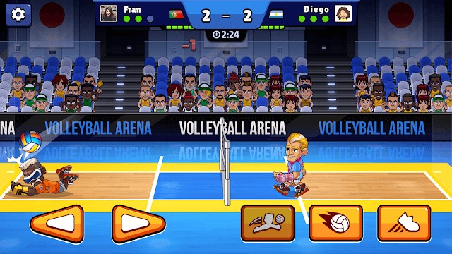 Thách thức đối thủ trong trận đấu bóng chuyền 1v1 trong game Volleyball Arena