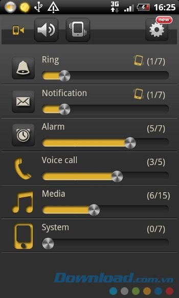 Volume Booster với giao diện màn hình chính