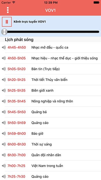 Lịch phát sóng