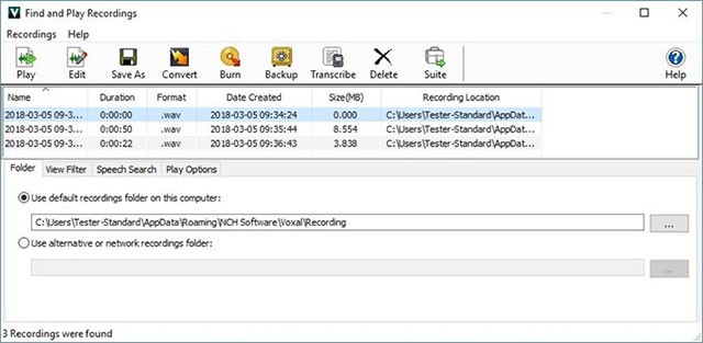 Phát lại đoạn ghi âm rồi lưu về thư mục hay ổ cứng