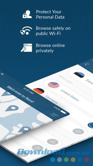 VPN by NordVPN cho iOS kết nối an toàn