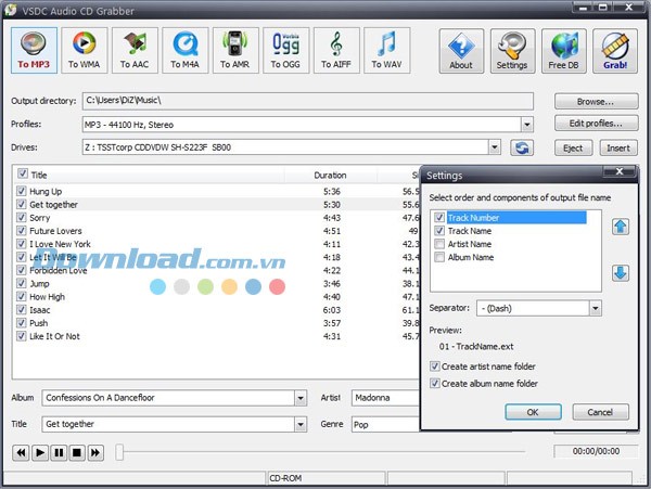 VSDC Free Audio CD Grabber