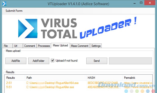 Tính năng tải lên hàng loạt