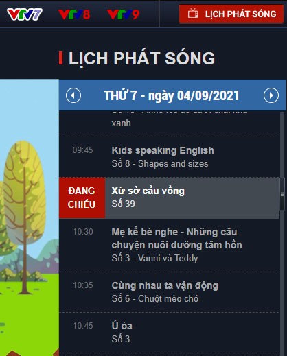 Lịch phát sóng VTV7