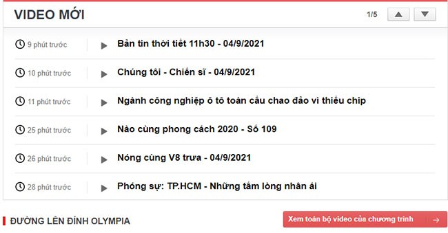 Các video mới trên VTV3 online