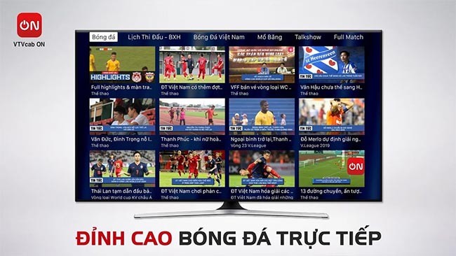 Xem bóng đá trực tiếp trên VTVcab ON