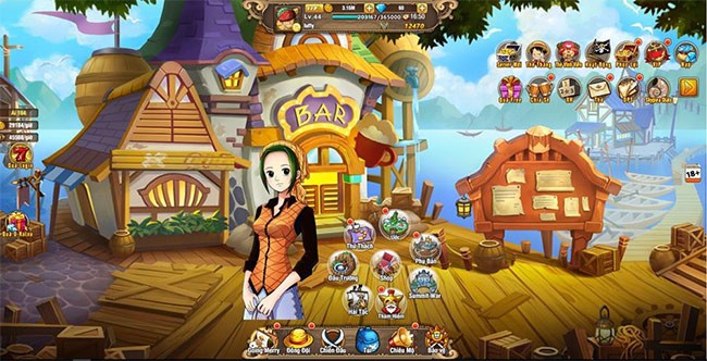 Giao diện của webgame thẻ tướng Vua Hải Tặc H5