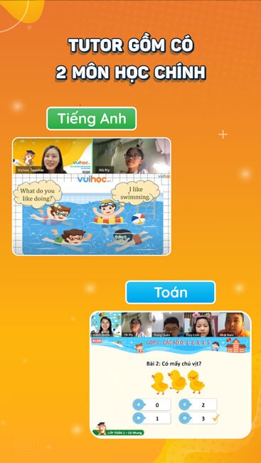 Tutor gồm 2 môn học chính