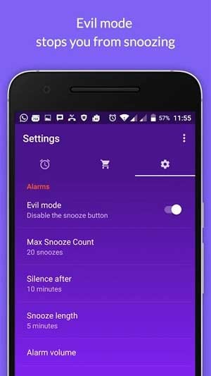 Walk Me Up! có chế ẩn nút Hoãn báo thức