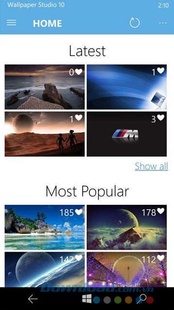 Màn hình chính Home