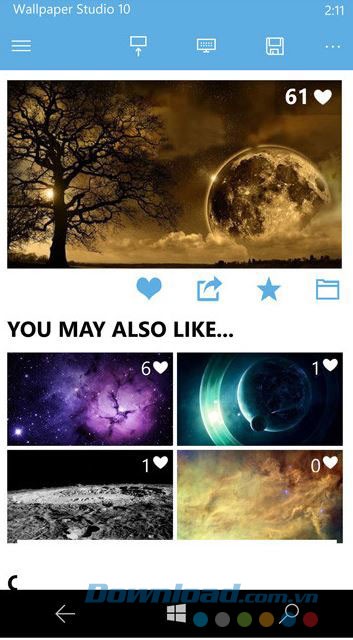 Yêu thích hoặc chia sẻ hình ảnh dễ dàng