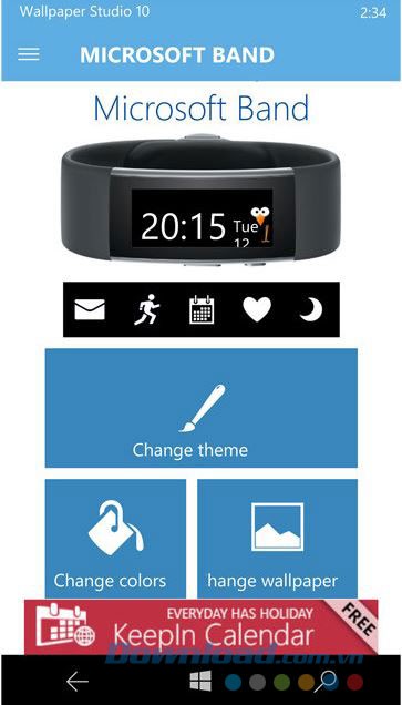 Ứng dụng hỗ trợ theme cho vòng đeo tay Microsoft Band