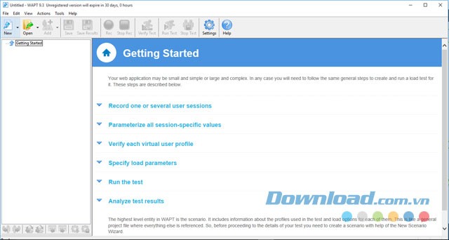 Giao diện chính của ứng dụng WAPT cho máy tính