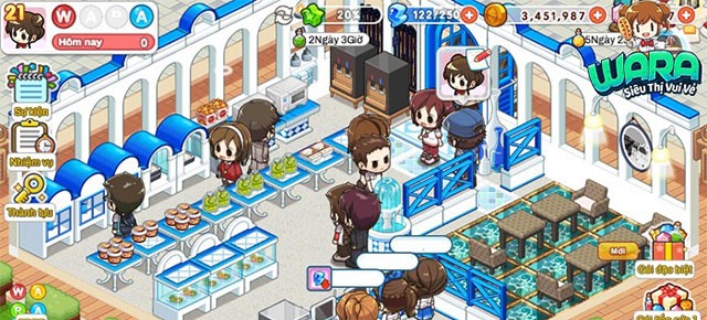 Giao diện chơi game WARA Siêu Thị Vui Vẻ cho Android