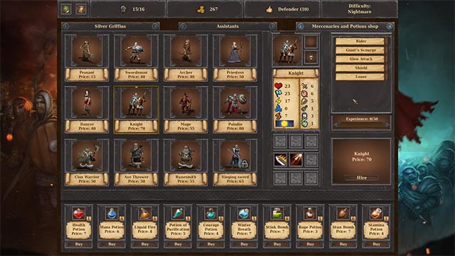 Xây dựng lực lượng gồm toàn lính đánh thuê tinh nhuệ và trang bị cho họ vũ khí phong phú