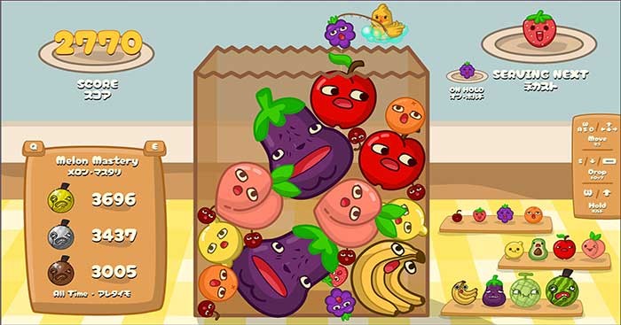 Đối đầu với bạn bè trong game hợp nhất trái cây cute Watermelon Challenge