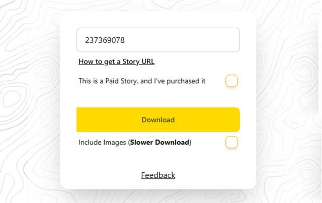 Nhập đường dẫn của truyện vào ô trống và nhấn nút Download để tải ebook Wattpad về máy