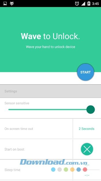 Giao diện ứng dụng Wave to Unlock