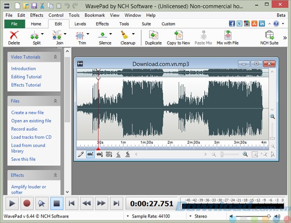 Tính năng chỉnh sửa âm thanh của WavePad Audio Editor