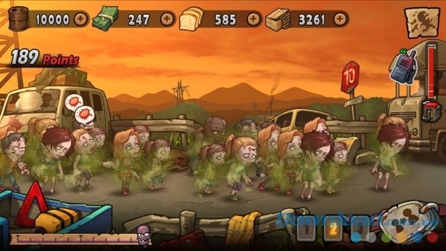 Hình ảnh bầy lũ zombie đông đảo trong game chiến thuật miễn phí Waves of Zombies cho máy tính và Windows Phone