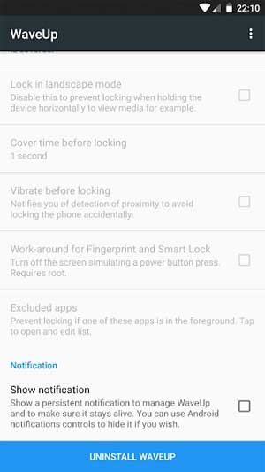 Wave Up sử dụng cảm biến tiệm cận